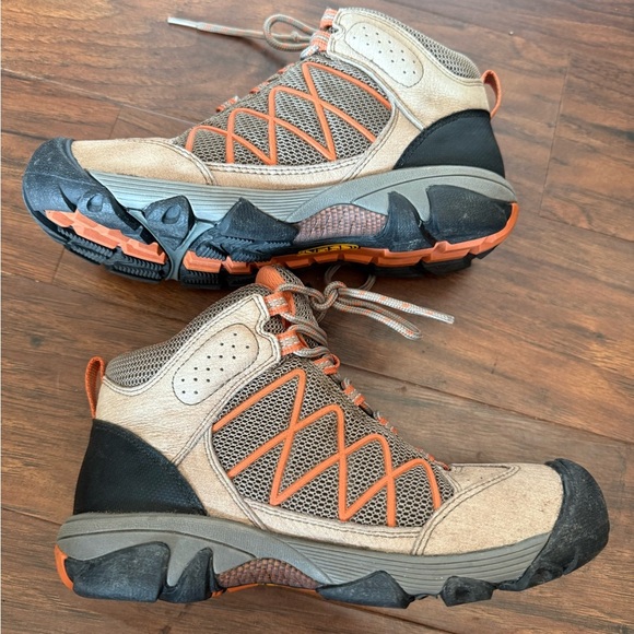 Keen Verdi II Mid Hiking Boots-Like New-Size 6 Tan and Orange - Picture 3 of 11